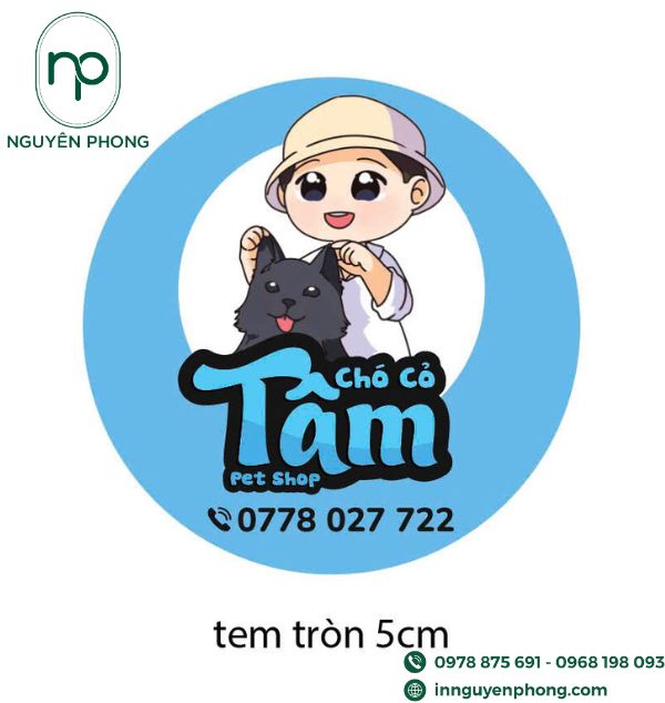 mẫu tem tròn họa tiết 